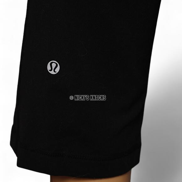 Lululemon Black Crop Yoga Pants Size 6 Retro Rainbow Waistband Luon Leggings - Picture 6 of 10